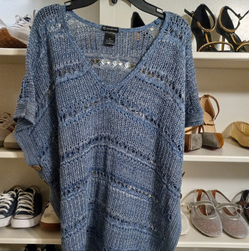 New Directions Blue Knit Sweater